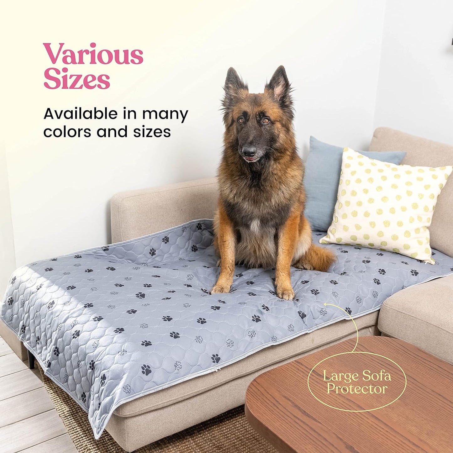 Quick-Dry Washable Pee Pads for Dogs - 2-Pack Superior Reusable Puppy Pads - 100% Waterproof Dog Pee Pad - Protects against Urine Leakage, Non-Slip Grip Prevents Slipping and Bunching