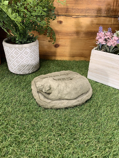 STONE GARDEN MEMORIAL DOG with VERSE STATUE ORNAMENT
