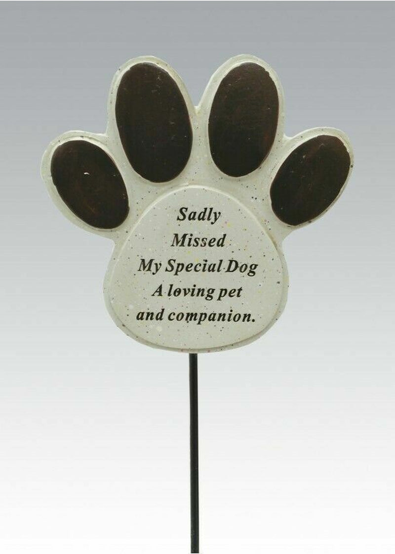Memorial Dog Paw Stick Stake Pet Remembrance Tribute Marker Plaque